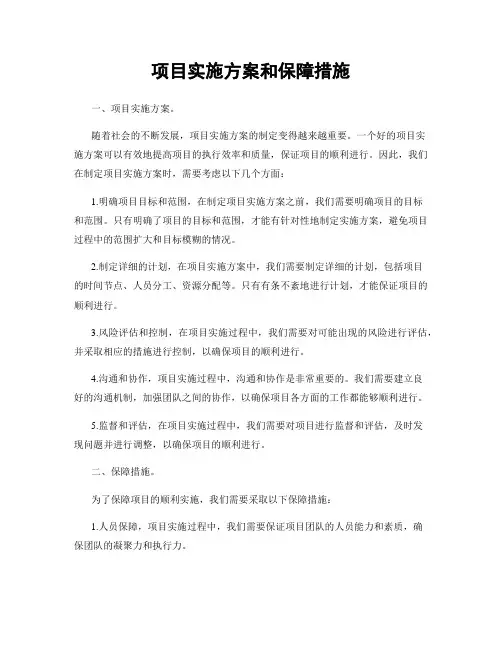 项目实施方案和保障措施