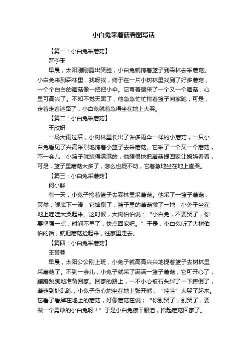 小白兔采蘑菇看图写话