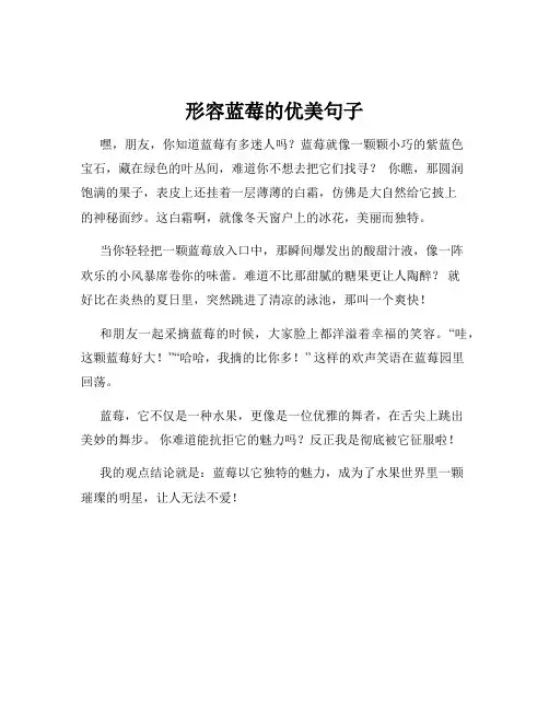 形容蓝莓的优美句子