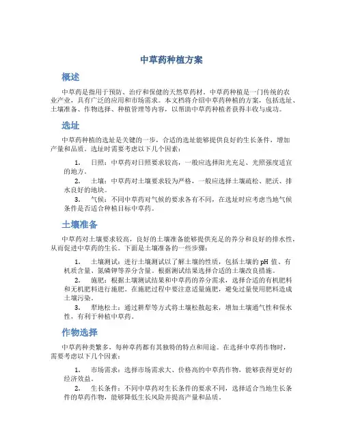 中草药种植方案
