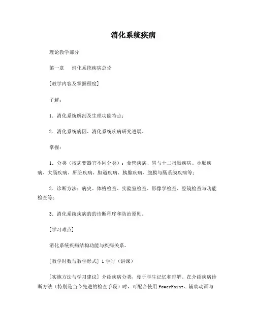 消化系统疾病教案