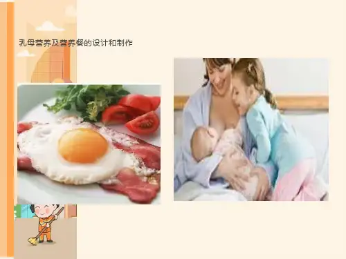乳母月子营养剂营养餐的设计和制作
