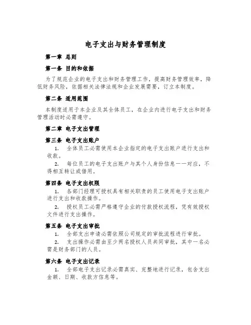 电子支付与财务管理制度