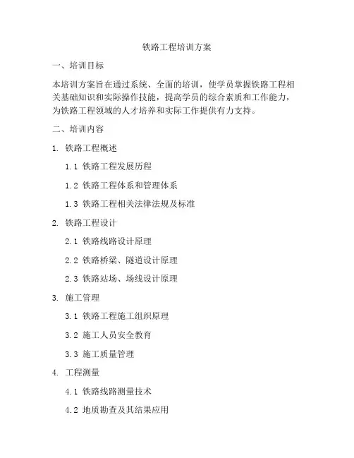 铁路工程培训方案