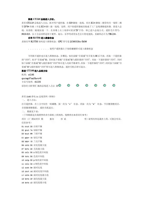 彩星CT2119总线进入方法