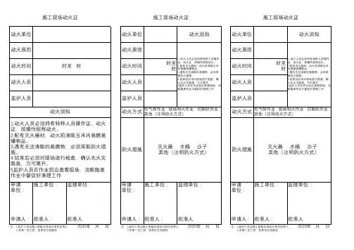 施工现场动火证