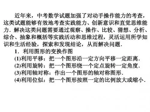 中考数学专题：操作探究题