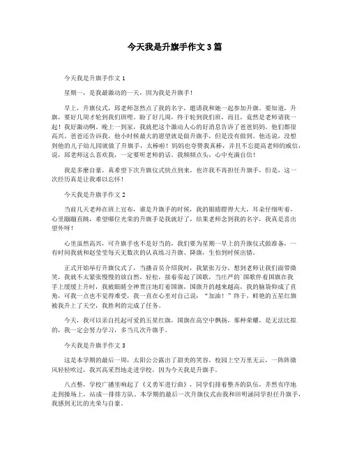 今天我是升旗手作文3篇