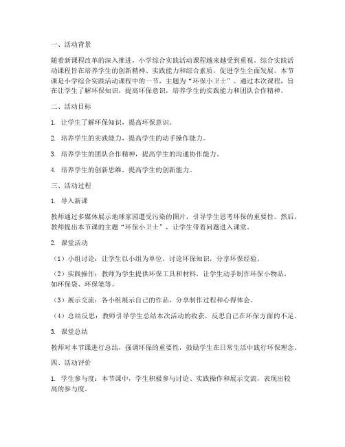小学综合实践活动_评课
