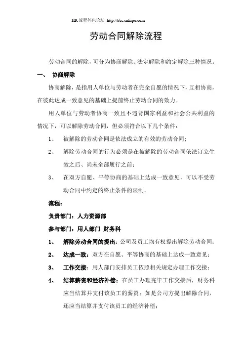 泛亚人力分析劳动合同解除流程