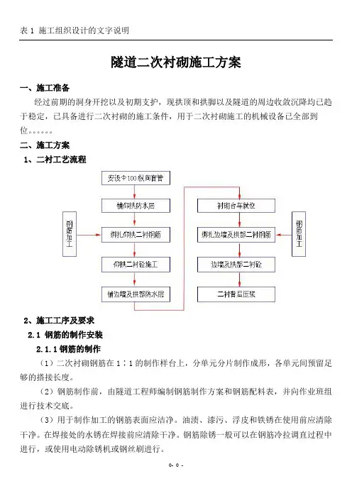 隧道二衬施工方案