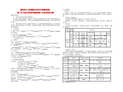 高中地理 农业与区域可持续发展--以东北地区为例 鲁教版必修3