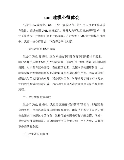 uml建模心得体会