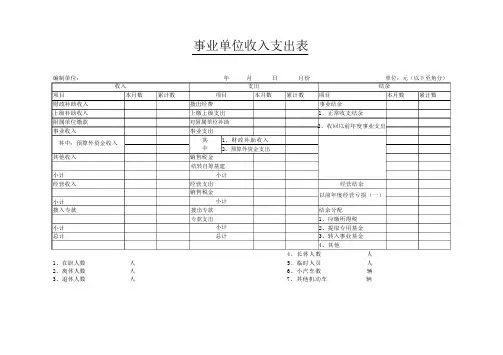 事业单位收入支出表