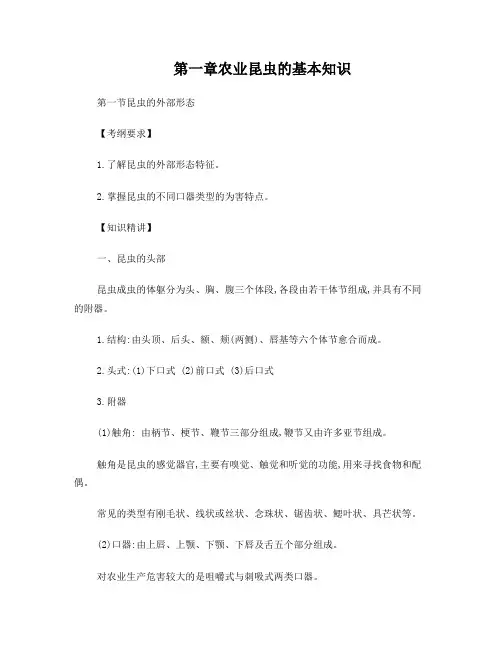 第一章农业昆虫的基本知识知识点
