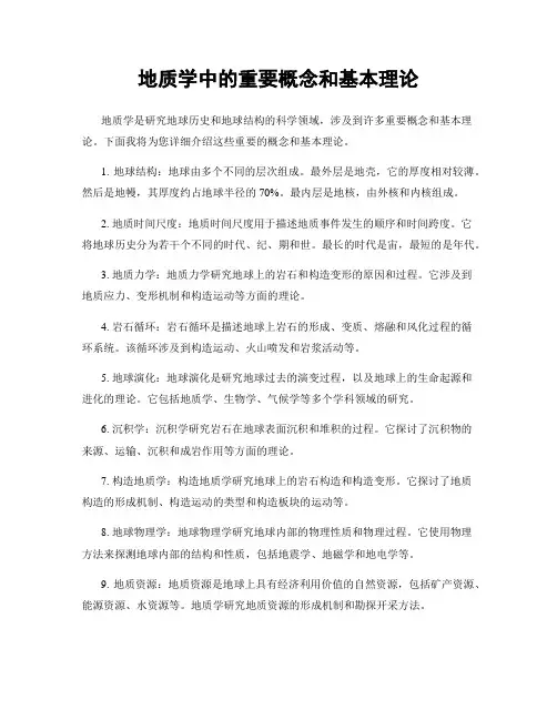 地质学中的重要概念和基本理论
