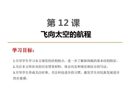 【高中语文】飞向太空的航程ppt精品课件37