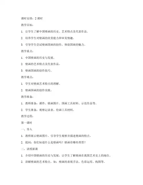小学壁画国画教案模板