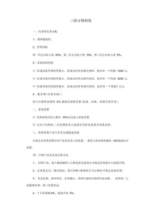 三级分销制度