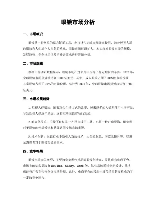 眼镜市场分析