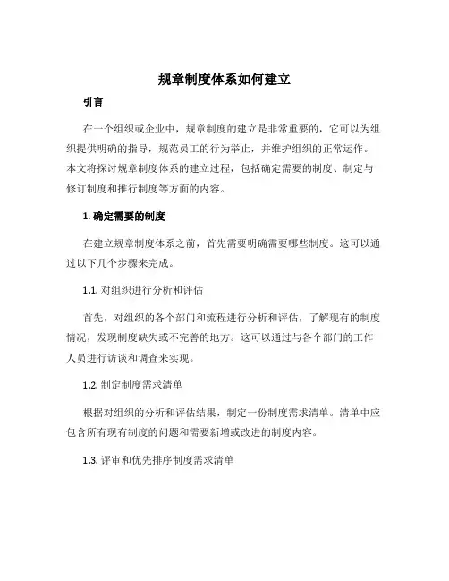 规章制度体系如何建立