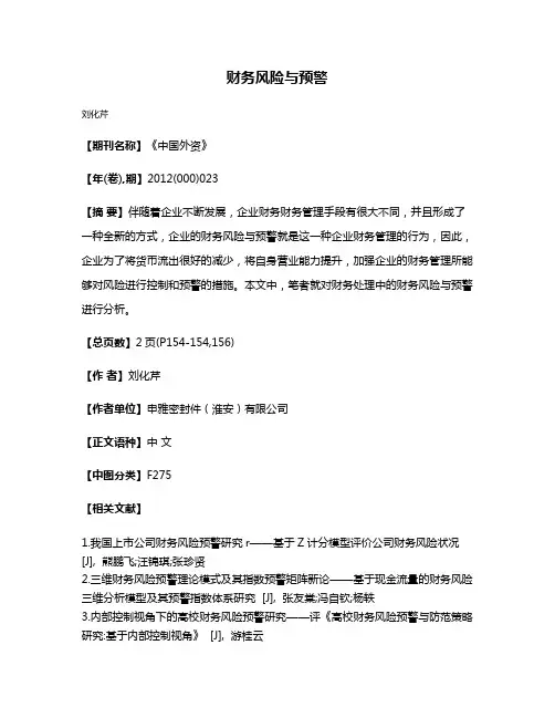 财务风险与预警