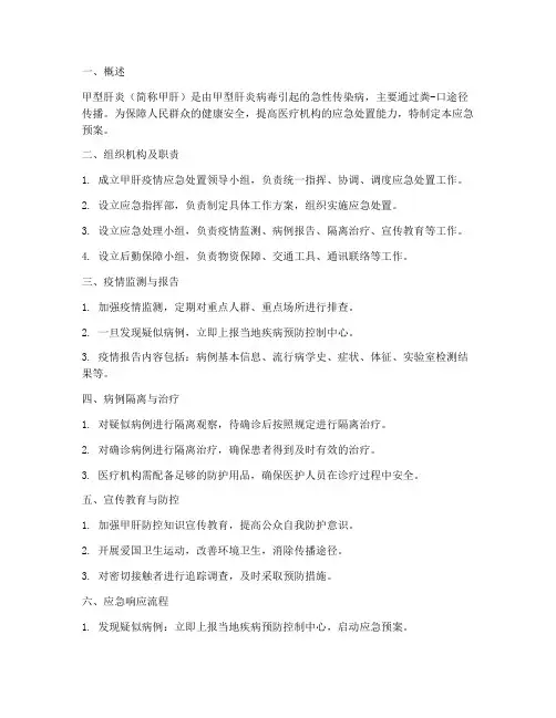甲肝应急预案就流程