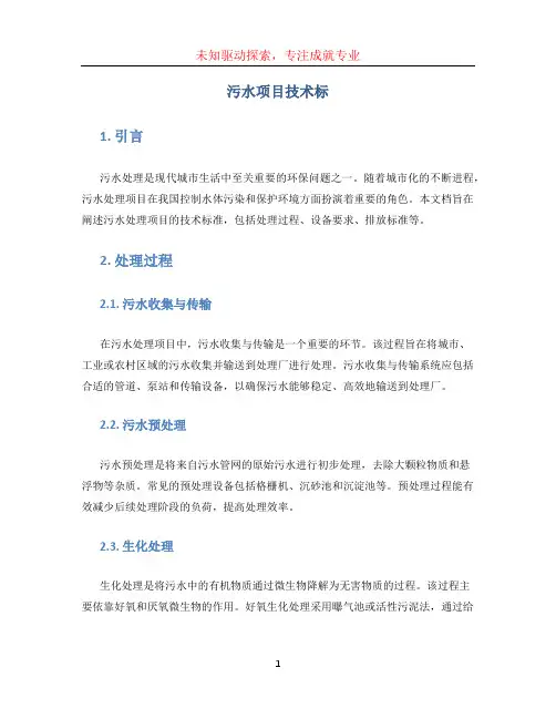 污水项目技术标