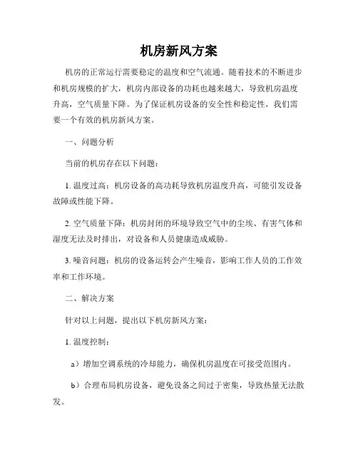 机房新风方案