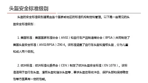 头盔安全标准级别