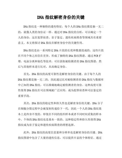 DNA指纹解密身份的关键