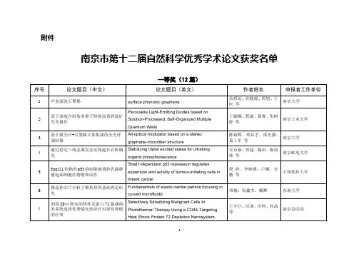 关于调整南京市自然科学优秀学术论文评委会成员的请示