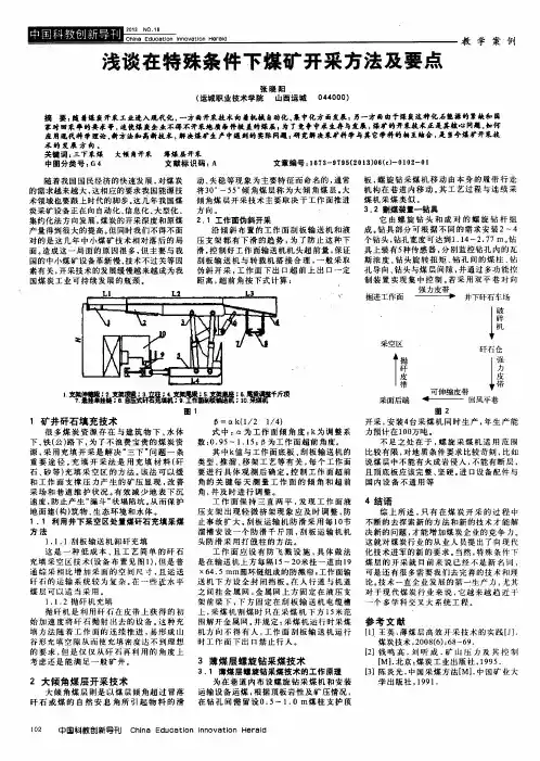 浅谈在特殊条件下煤矿开采方法及要点