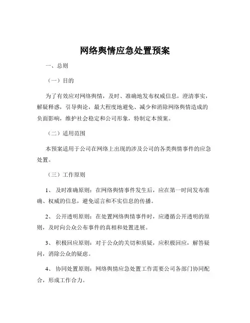 网络舆情应急处置预案