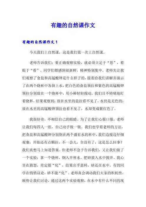 有趣的自然课作文