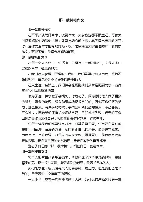 那一截树枝作文