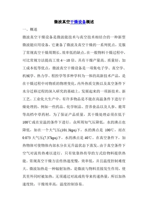 微波真空干燥技术概述