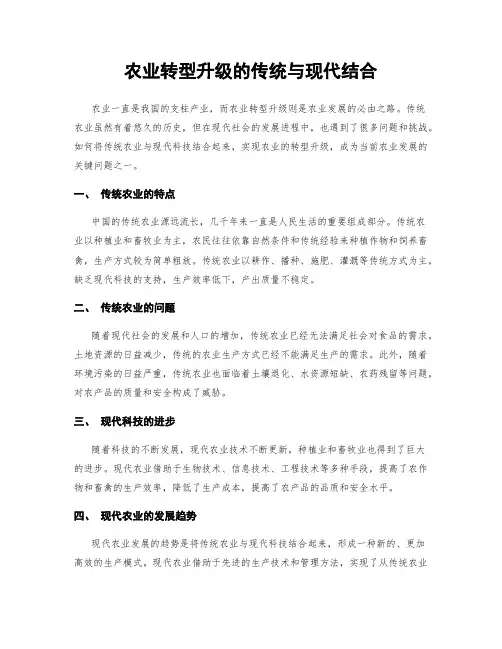 农业转型升级的传统与现代结合