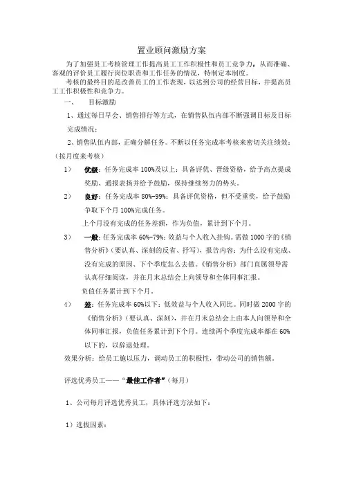 置业顾问激励方案