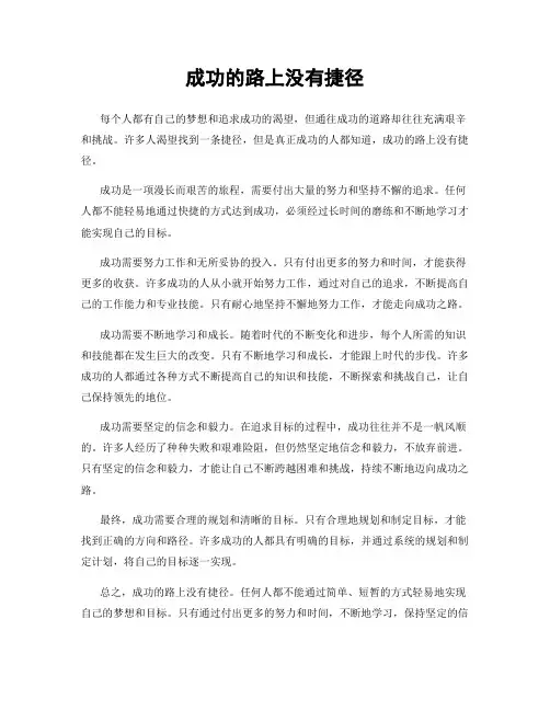 成功的路上没有捷径
