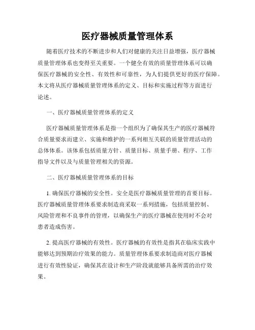 医疗器械质量管理体系