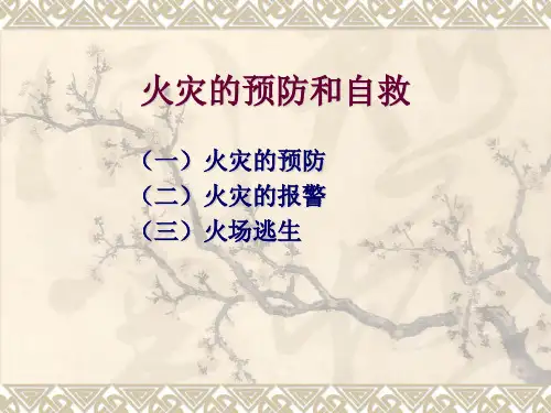 火灾的预防和自救PPT课件