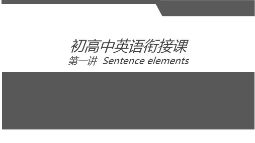 句子成分课件初升高英语衔接课程