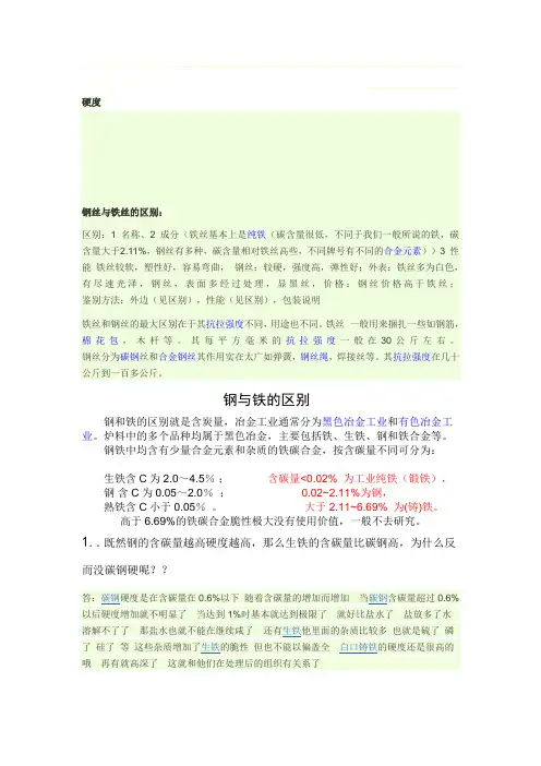 1. 钢铁牌号对比总结