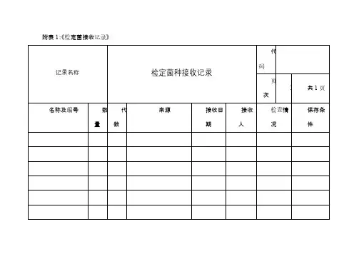 菌种记录表格