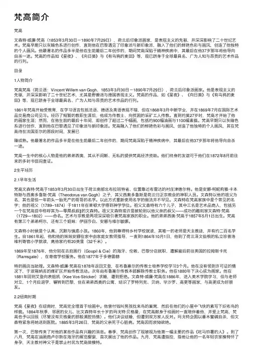 梵高简介——精选推荐