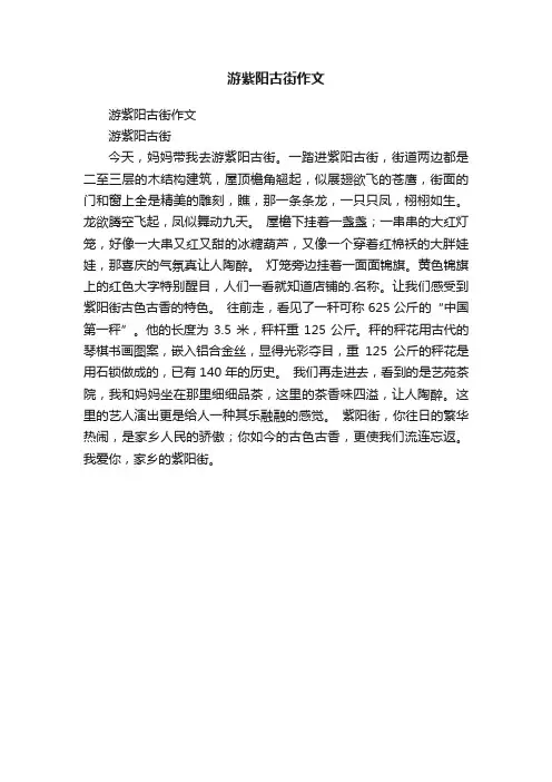 游紫阳古街作文
