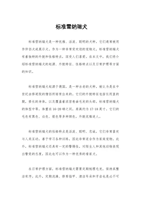 标准雪纳瑞犬