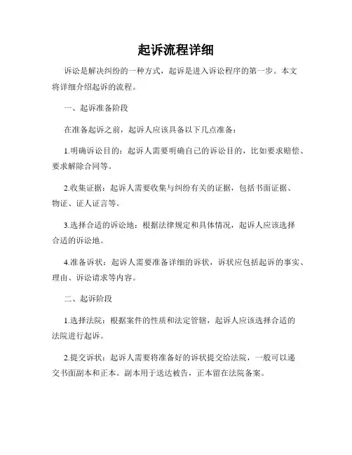 起诉流程详细