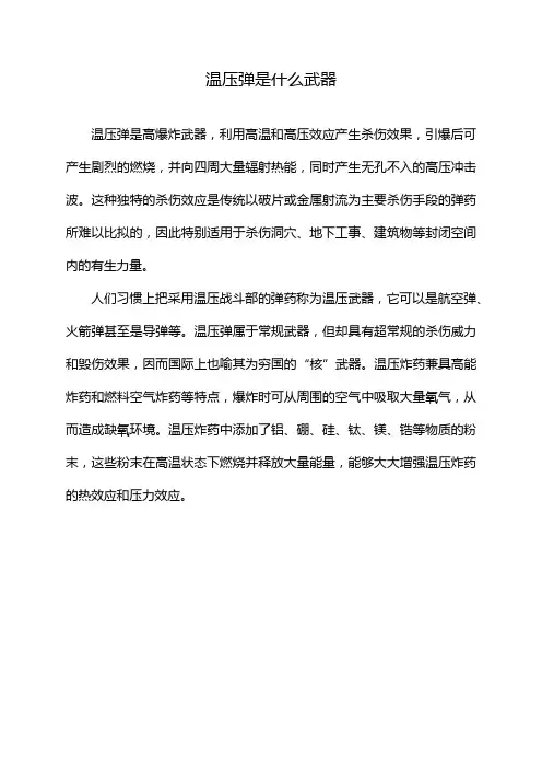 温压弹是什么武器